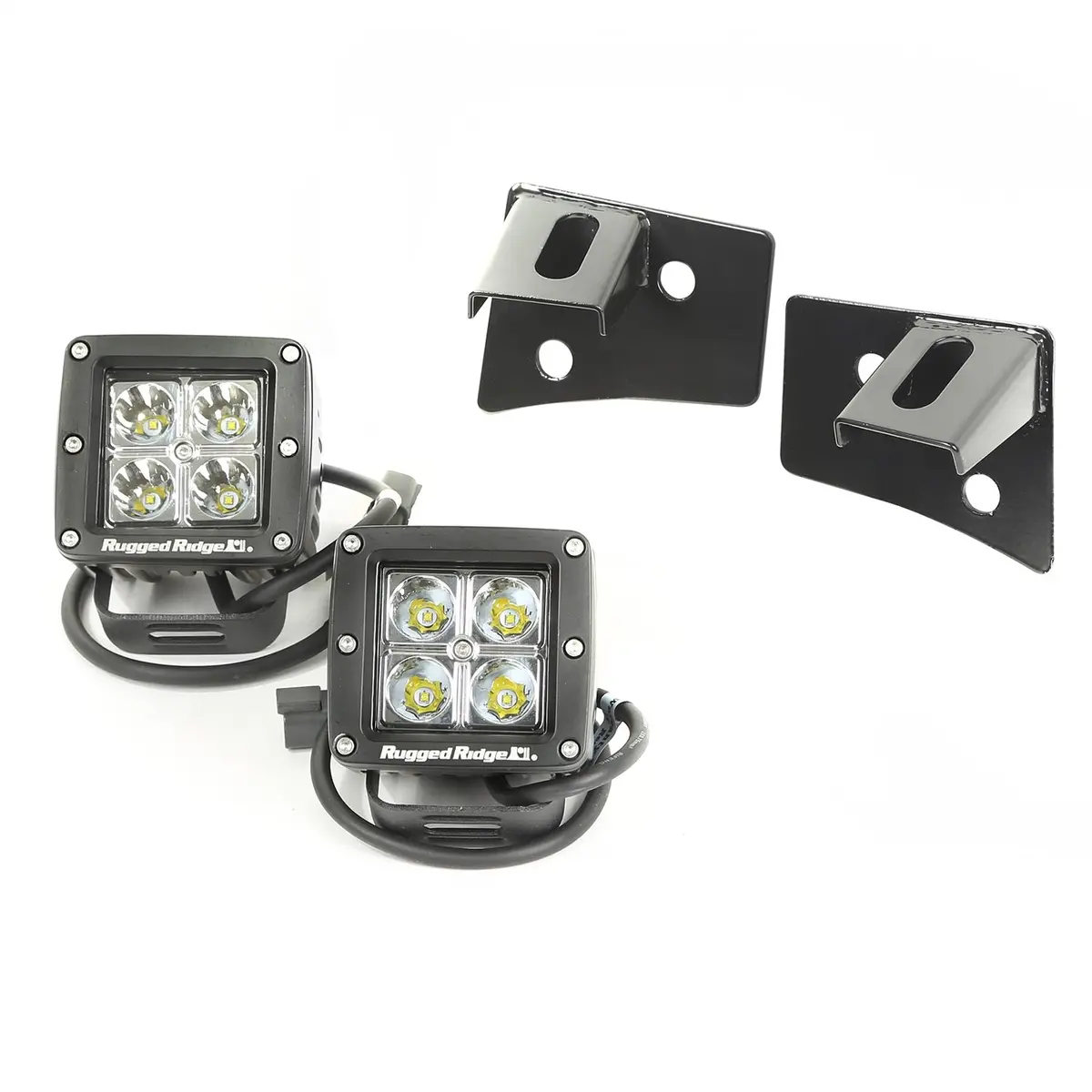 Rugged Ridge 11027.10 Windshield Bracket Led Light Kit Fits 07-18 Wrangler (Jk) 1