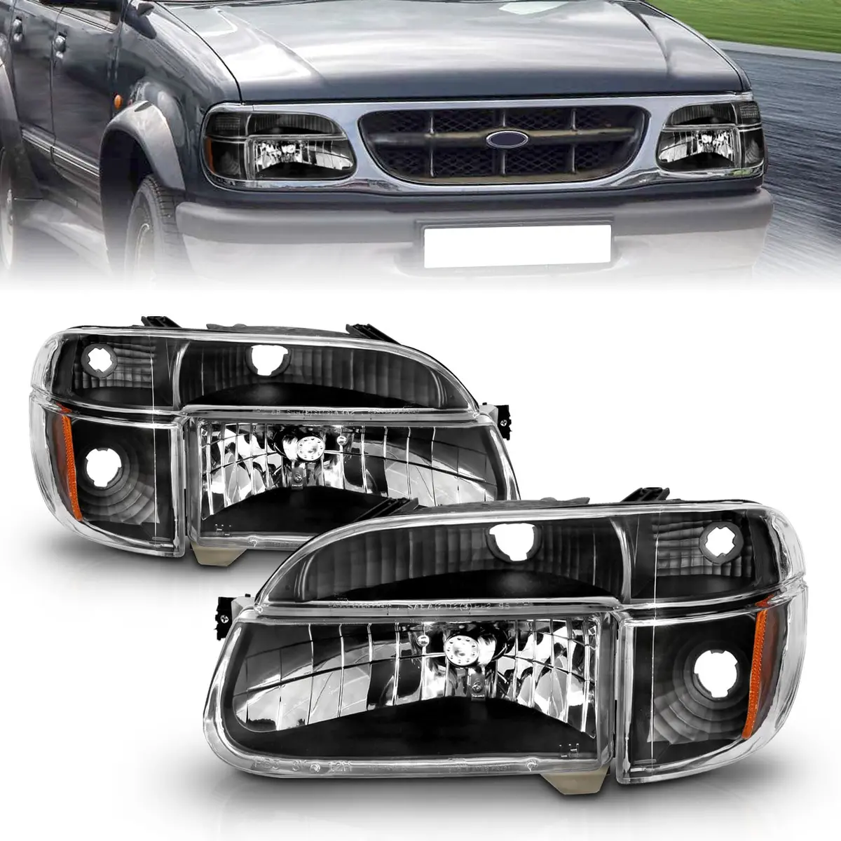 Anzo Usa 111039 Crystal Headlight Set Fits Explorer Explorer (Stripped Chassis) 1