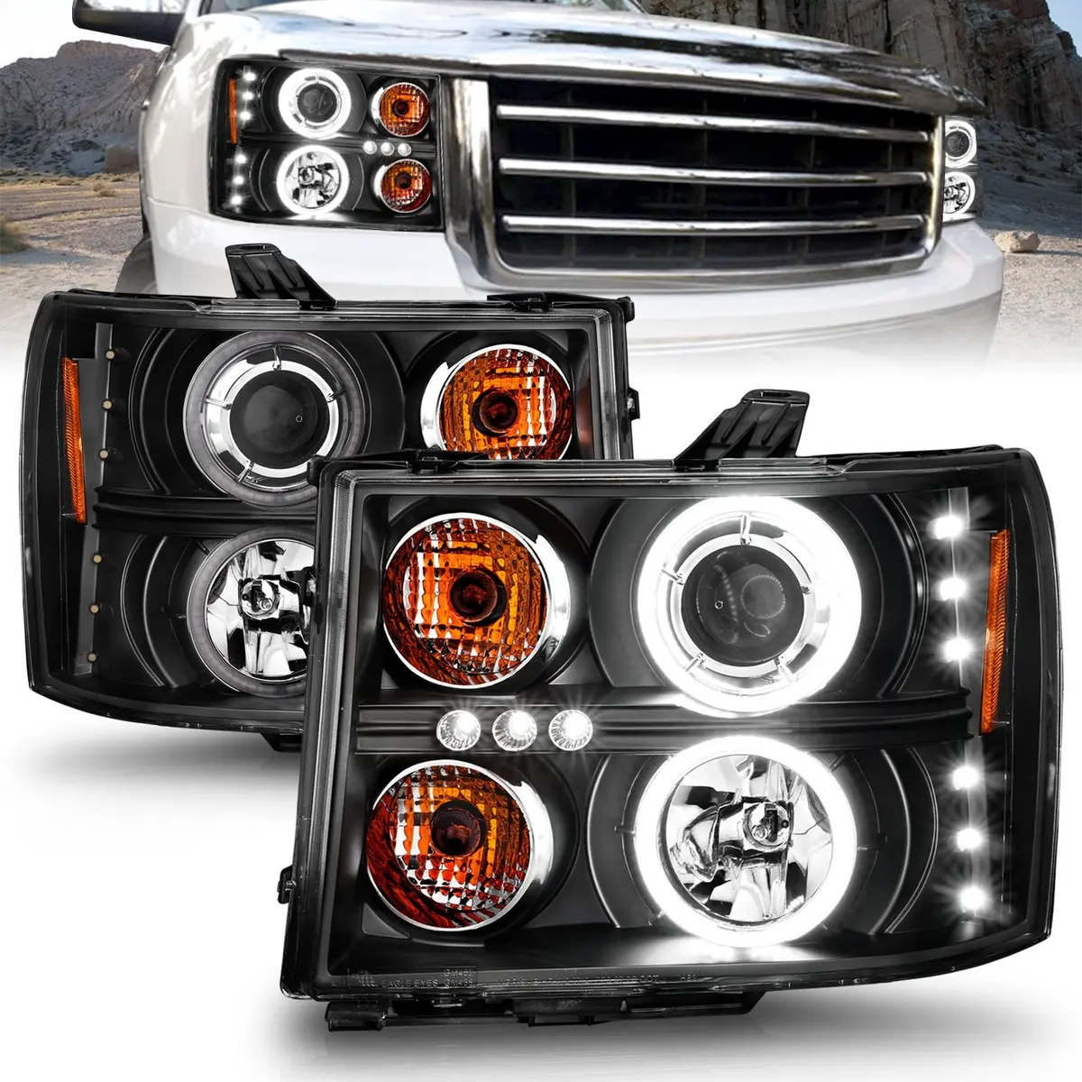 Anzo Usa 111125 Projector Headlight Set W/Halo 1