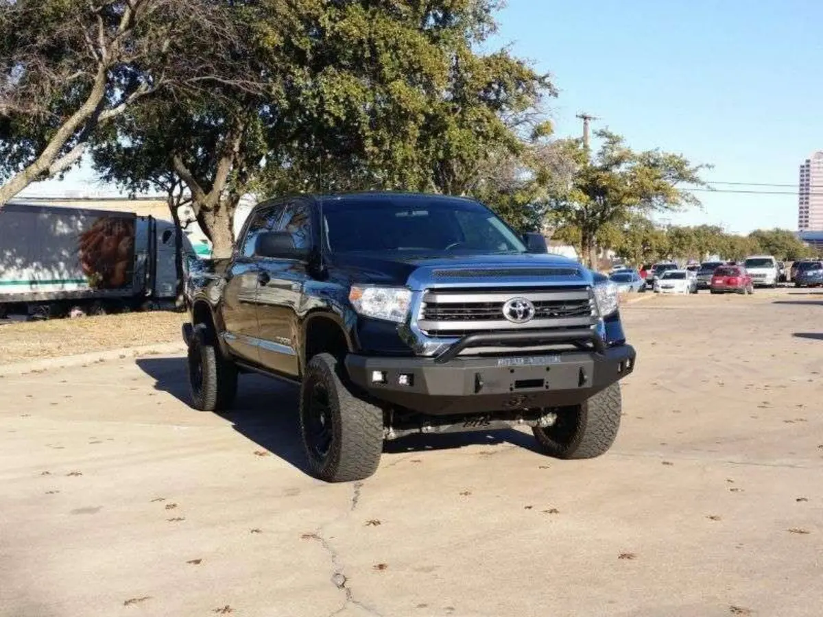 Road Armor Stealth Front Winch Bumper Pre-Runner Guard - Texture Black 2014-2021 Toyota Tundra 2