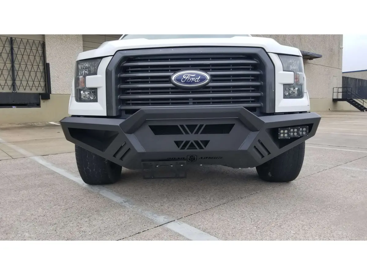 Road Armor Spartan Front Bumper Bolt On Accessory Sheet Metal Pre-Runner Guard - Texture Black 2015-2017 Ford F-150 2