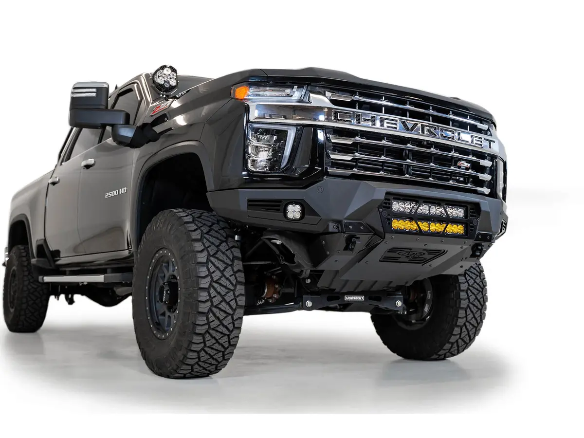 Addictive Desert Designs 2020-2022 Chevy 2500/3500 Bomber Front Bumper (20 Inch Lights) 1