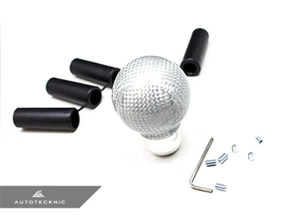Autotecknic Un-0005-Sl Sphere Silver Fiber Shift Knob Universal 1