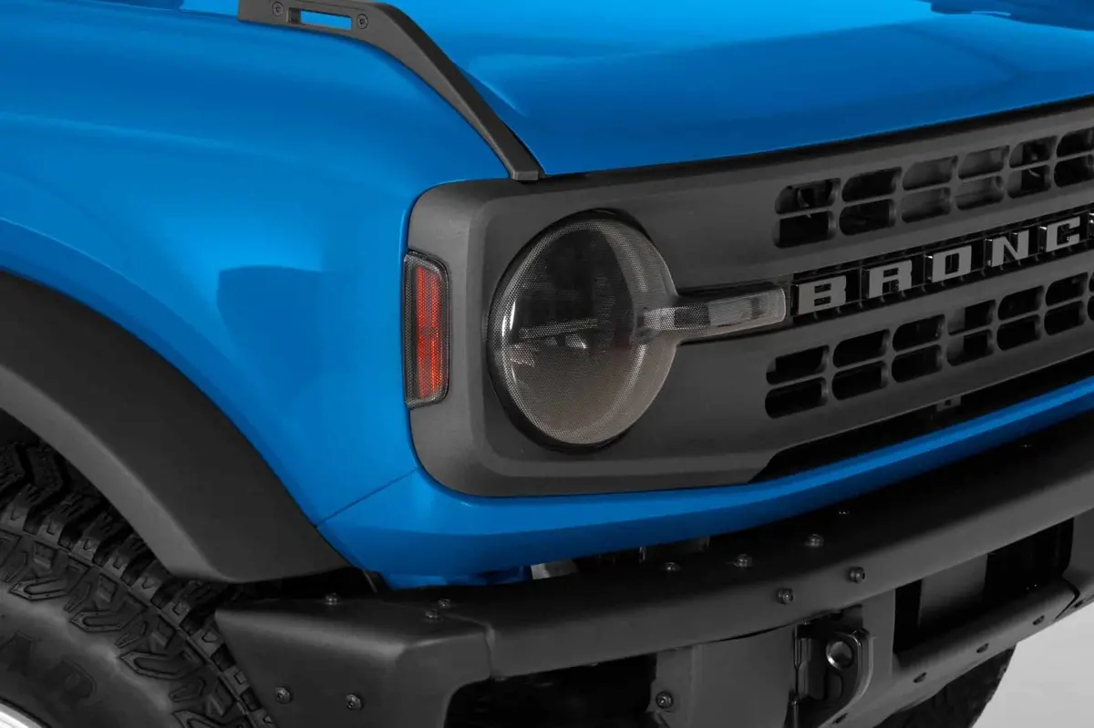 Gt Styling Carbon Fiber Look Headlight Cover Kit 4 Pc Fits 19-26 Bronco All Without Led Option 1