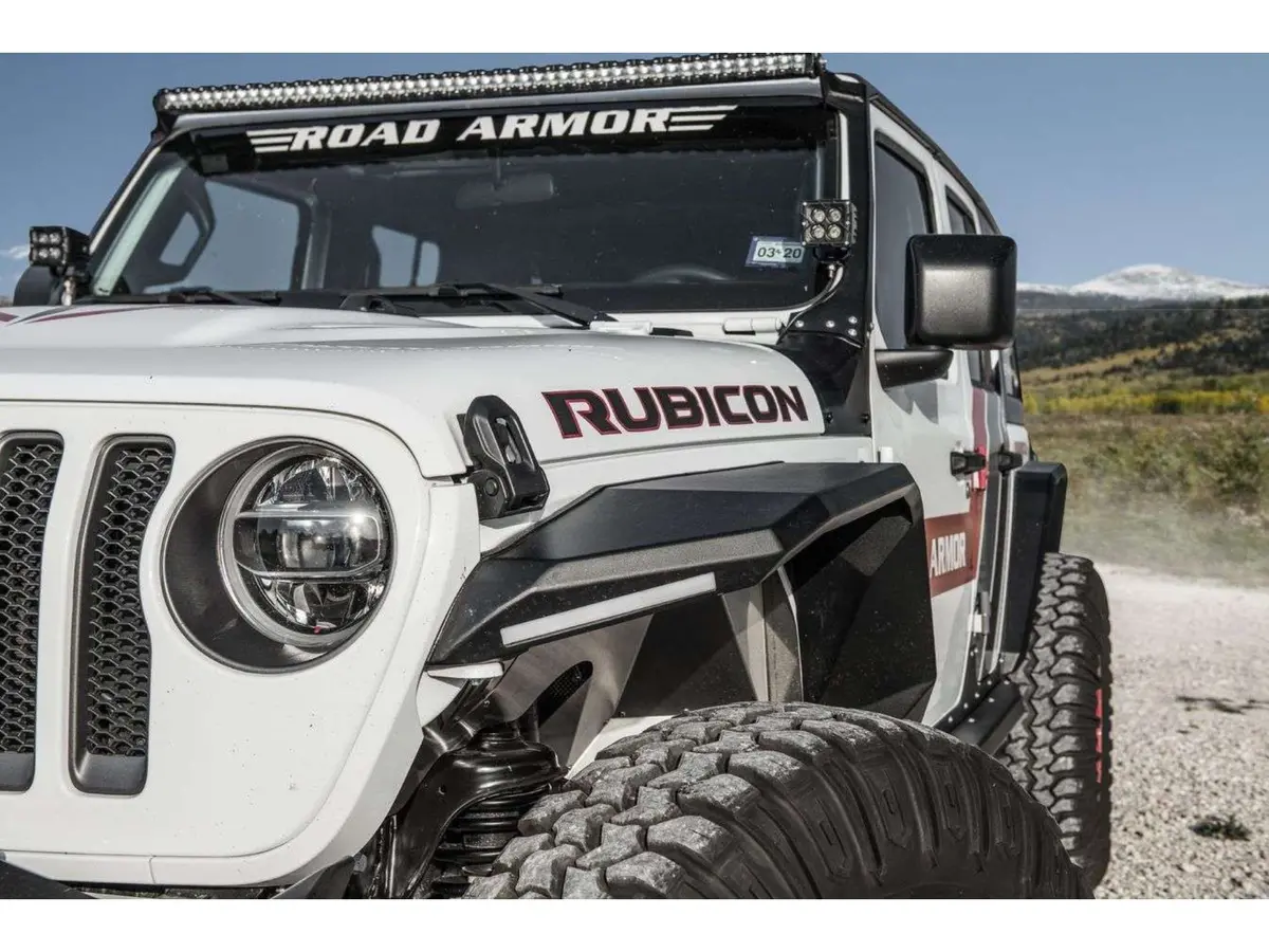 Road Armor Stealth Front A-Pillar Light Mounts | Lower Light Mount - Texture Black 2018-2023 Jeep Jl/Jlu/Jt 1