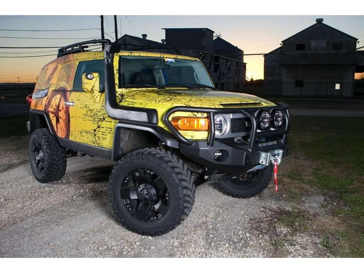 Road Armor Stealth Front Winch Bumper Titan Ii Guard | Round Holes - Texture Black 2006-2014 Toyota Fj Cruiser 1