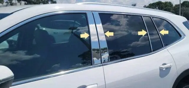 Qaa Polished Pillar Post Trim 8Pc Fits 24-26 Acadia & Traverse 1