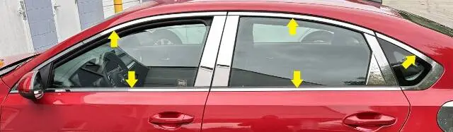 Qaa Wp19811 Polished Window Trim 10Pc Fits 19-24 Forte Sedan 1