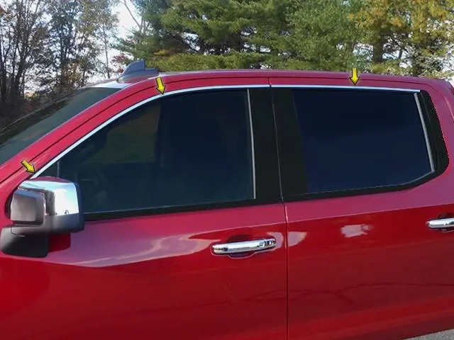 Qaa Wp59172 Polished Window Trim 6Pc Fits 19-26 Silverado Crew Cab 1