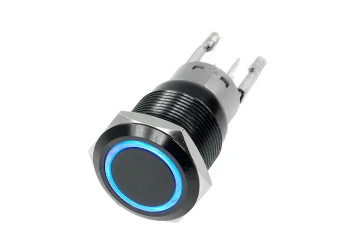 Race Sport Rs-B19mm-Ledb 19Mm Black 2-Position On/Off Switch Blue 12V 1