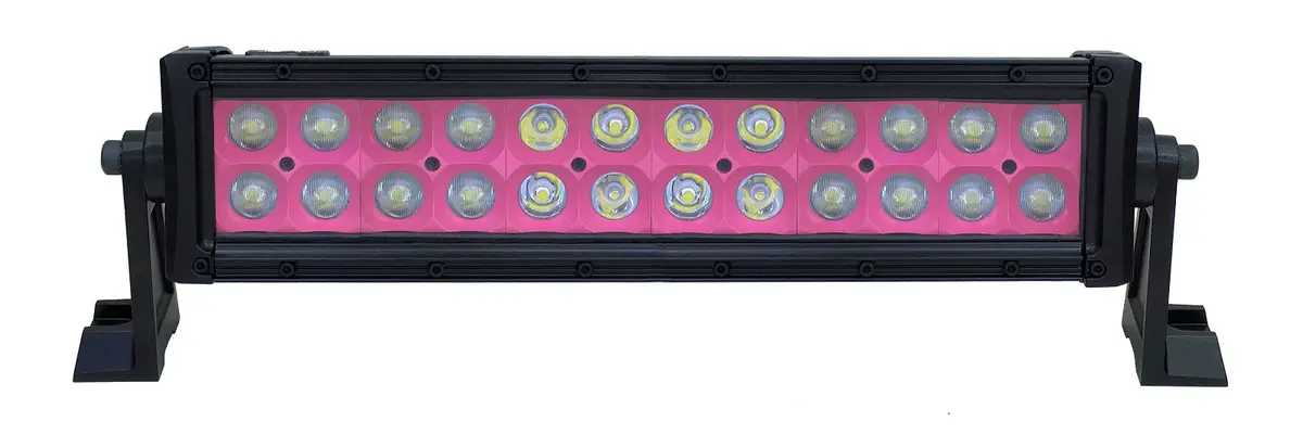 Quake Led Quu598 13.5" Led Light Bar Dual Row 72 Watt Pink Reflector Combo 1