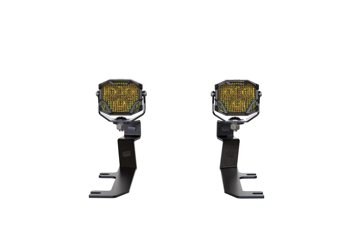 Morimoto 4B-Plr-Baf145-0014 Led Pod Lights Yellow Flood Beam For 20-26 Sierra Hd 2