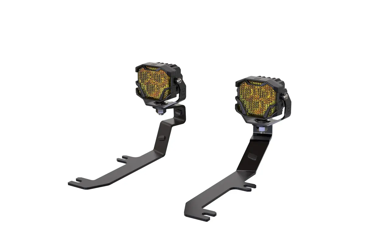 Morimoto 4B-Plr-Baf145-0016 Led Pod Lights Yellow Flood Beam For 20-26 Sierra Hd 1