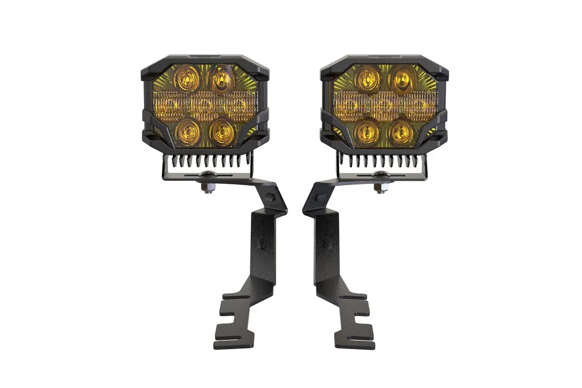 Morimoto Bb-Plr-Baf079-0004 Led Pod Lights Yellow Combo Beam For 19-26 Ram 1500 2