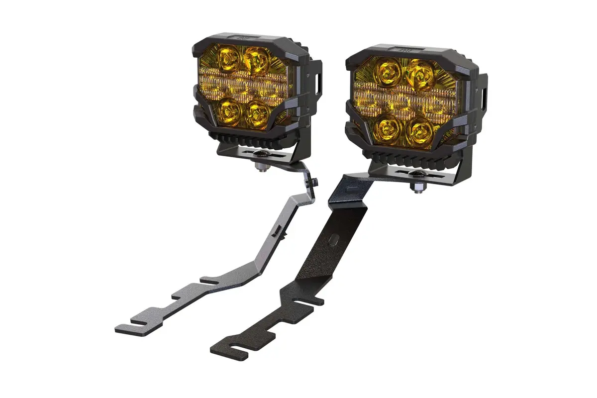 Morimoto Bb-Plr-Baf079-0006 Led Pod Lights Yellow Spot Beam For 19-26 Ram 1500 1