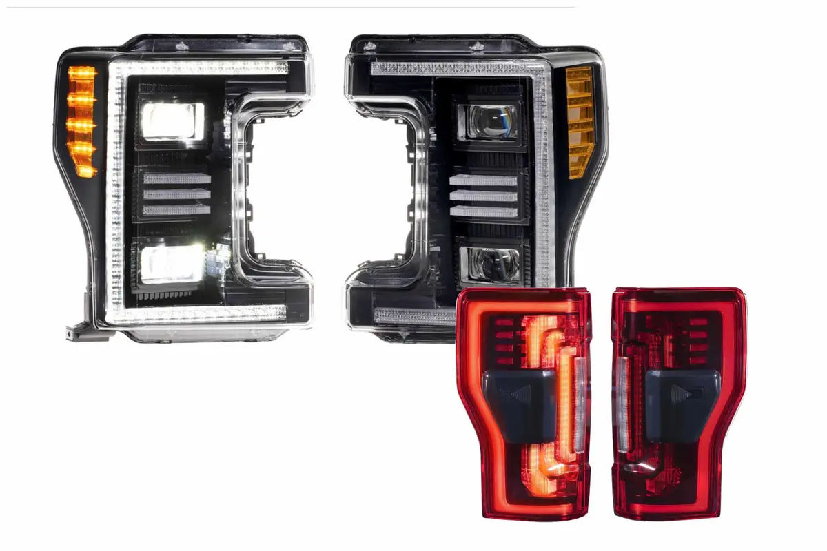 Morimoto Hybrid Led Headlights And Red Led Tail Lights Kit For Super Duty (F-250 1