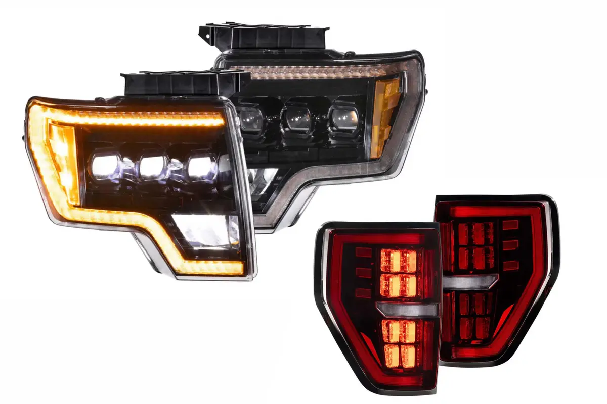 Morimoto Amber Led Headlights And Red Led Tail Lights Kit For 09-14 F-150 1