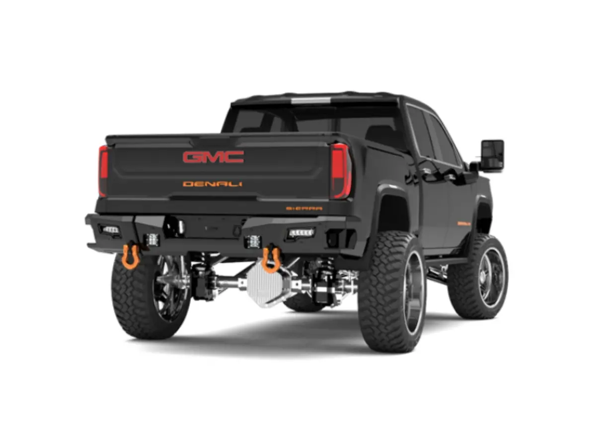 Road Armor Identity Rear Bumper Full Kit | Center Section | Shackle End Pods | Beauty Ring - Texture Black 2020-2023 Chevrolet/Gmc 2500/3500 1