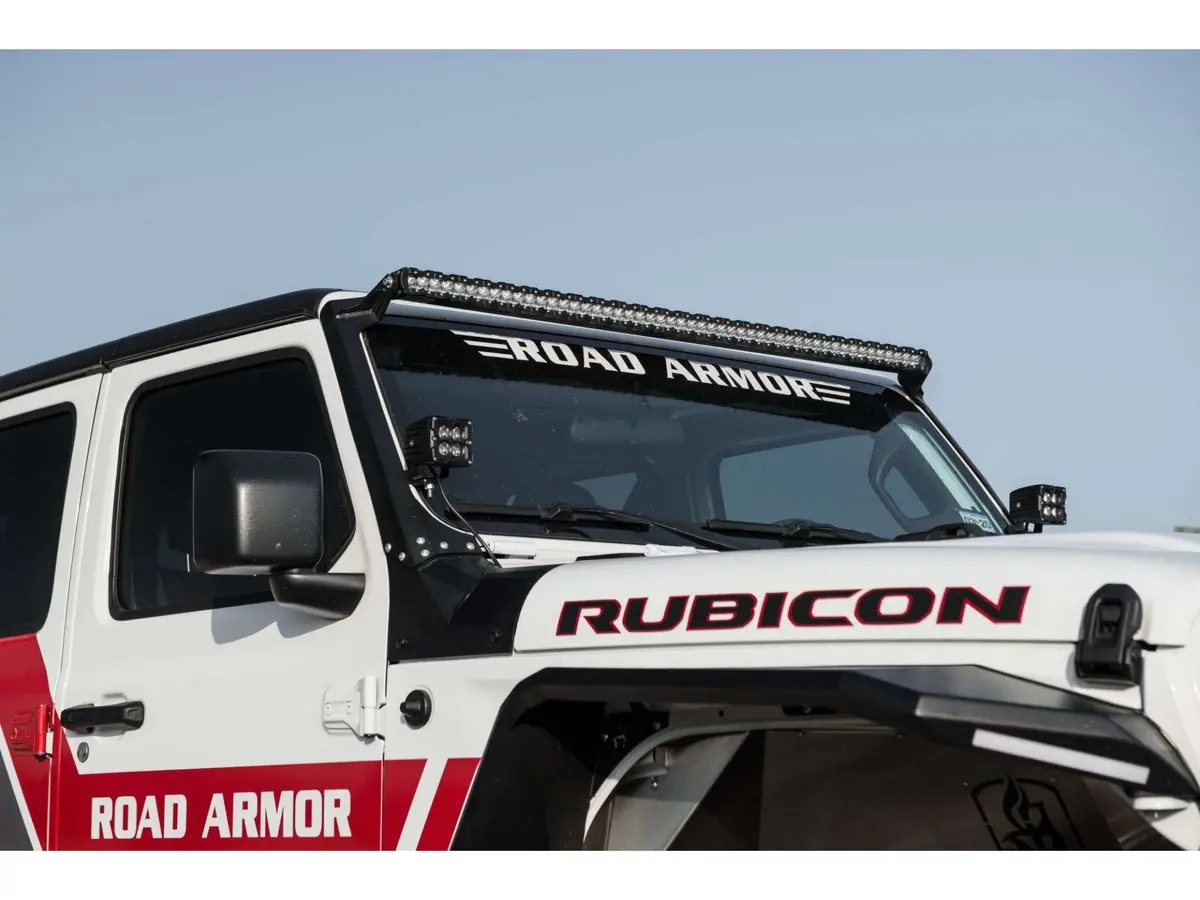 Road Armor Stealth Front A-Pillar Light Mounts | Lower Light Mount - Texture Black 2018-2023 Jeep Jl/Jlu/Jt 2